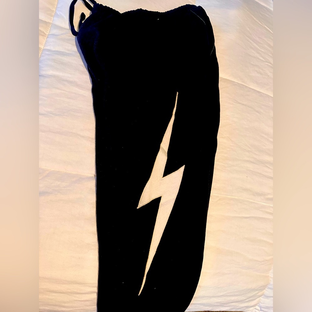 Aviator Nation Lightning bolt sweatpant black/white XS